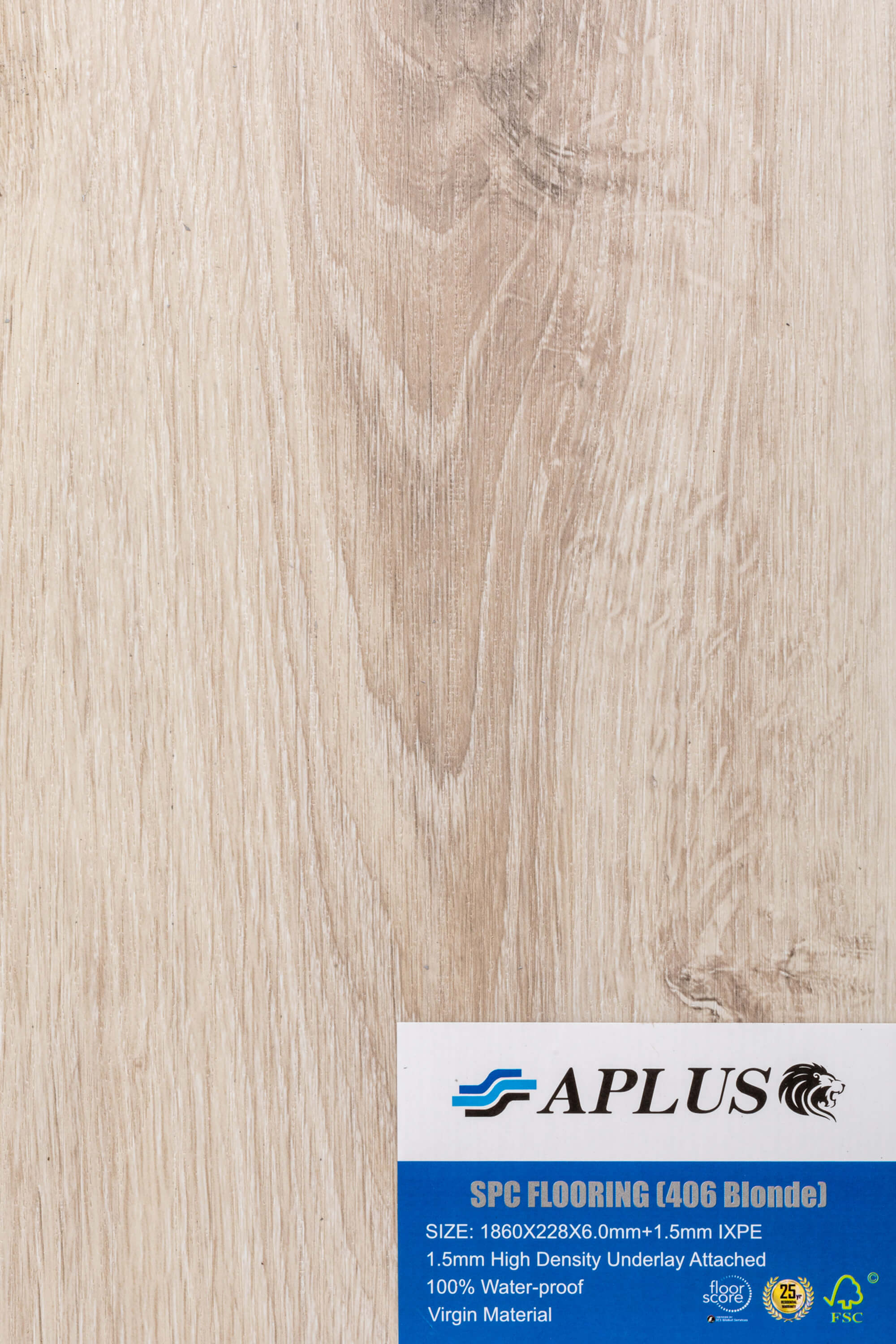 8mm 2.1205sqm Blonde SPC Hybrid Flooring 406